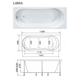 Акриловая ванна Marka One LIBRA 170х70
