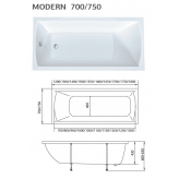 Акриловая ванна MARKA ONE Modern 170x75