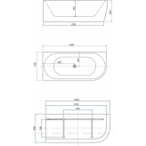 Акриловая ванна Aquanet Family Elegant A 180x80 3805N Gloss Finish