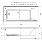 Акриловая ванна Aquanet Bright 180x80
