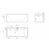 Акриловая ванна Aima NEO 170x75 2 стекла