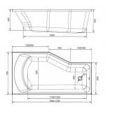 Акриловая ванна Marka One Convey 150x75