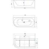 Акриловая ванна Aquanet Family Elegant B 180x80 3806N Matt Finish