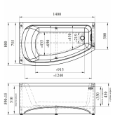 Акриловая ванна Радомир Мэри 140x80