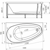 Акриловая ванна Радомир Орсини 160x90