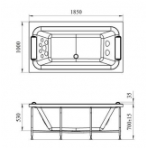 Акриловая ванна Радомир Хельга 185x100