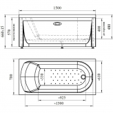 Акриловая ванна Радомир Николь 150x70