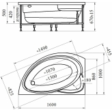 Акриловая ванна Радомир Модерна 160x100
