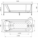 Акриловая ванна Радомир Николь 168x70