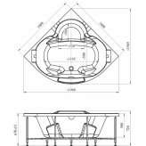 Акриловая ванна Радомир Сорренто 140x140