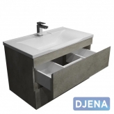 Тумба Djena Окант 100 подвеcная 2 ящика Цемент